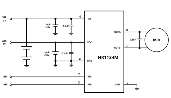 HR1124M-低压单通道直流电机驱动芯片
